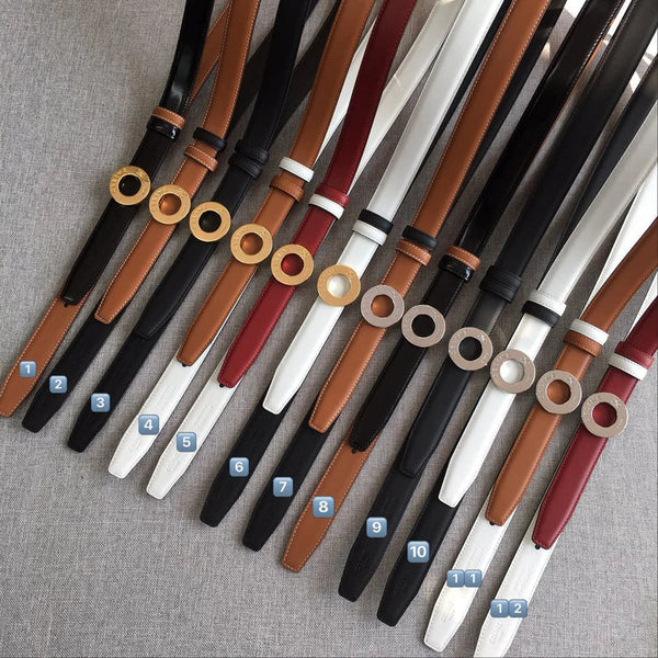 CL 2026 Disc Buckle & Reversible Strap Belt 2.5cm Leather