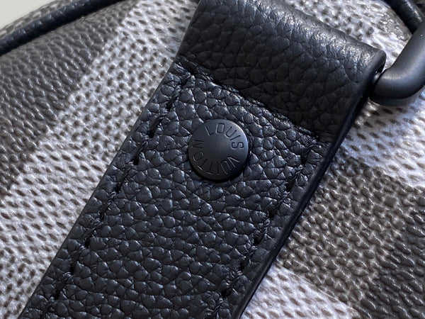 Keepall Bandouliere 25cm Damoflage Black Coated Canvas