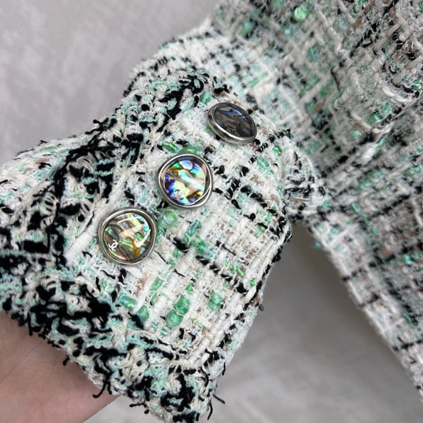 CC 26s Jacket White Black Green Tweed 407415