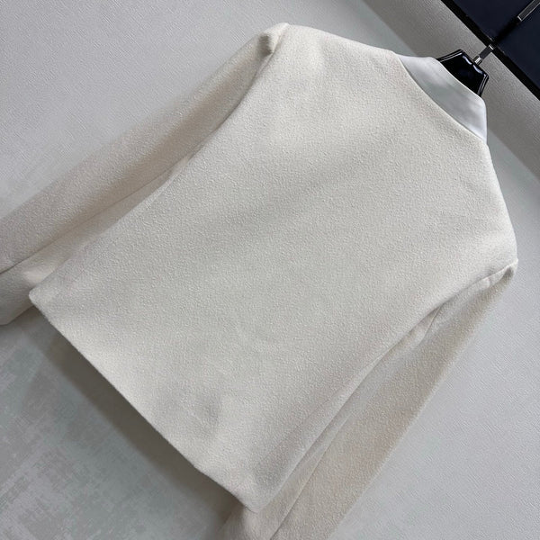 CD 26s Collarless Jacket Star Buttons Patch Pockets White Polyester Viscose Polyamide 427633