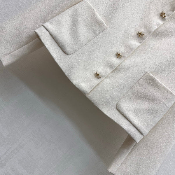 CD 26s Collarless Jacket Star Buttons Patch Pockets White Polyester Viscose Polyamide 427633