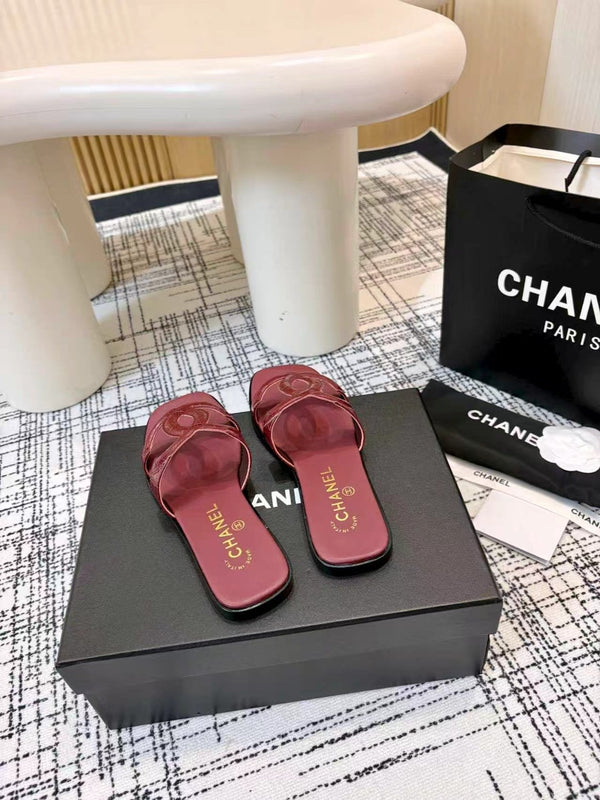 CC 26s Open-toe Sandal Burgundy Glossy Sheepskin 681938