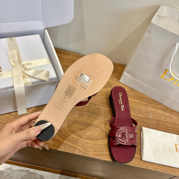 CD 26s D-Club Slides 4.5cm Burgundy Calfskin 998648