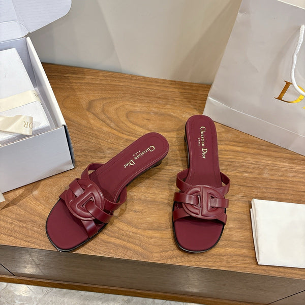 CD 26s D-Club Slides 4.5cm Burgundy Calfskin 998648