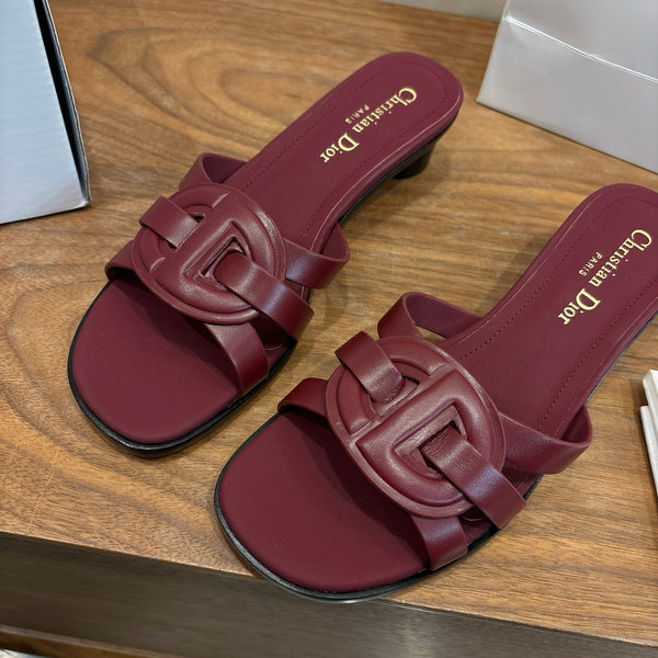 CD 26s D-Club Slides 4.5cm Burgundy Calfskin 998648