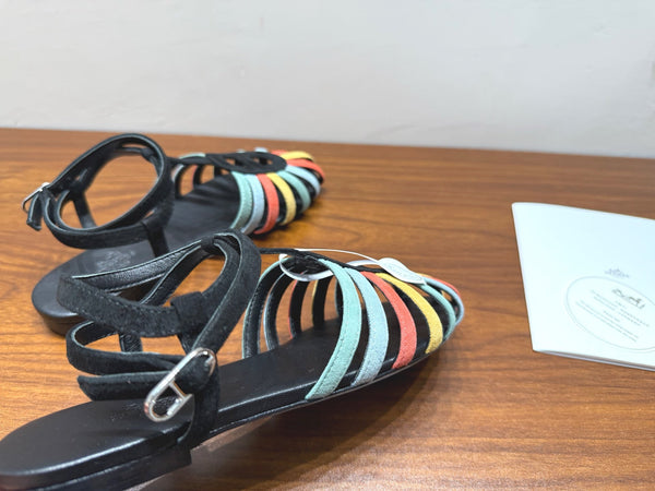 HM Nour Sandals Black Colorful Suede 849489