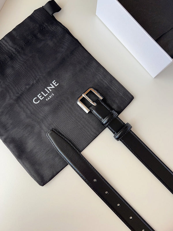 CL Sliver 25mm Triomphe Belt Black Cowhide 616411