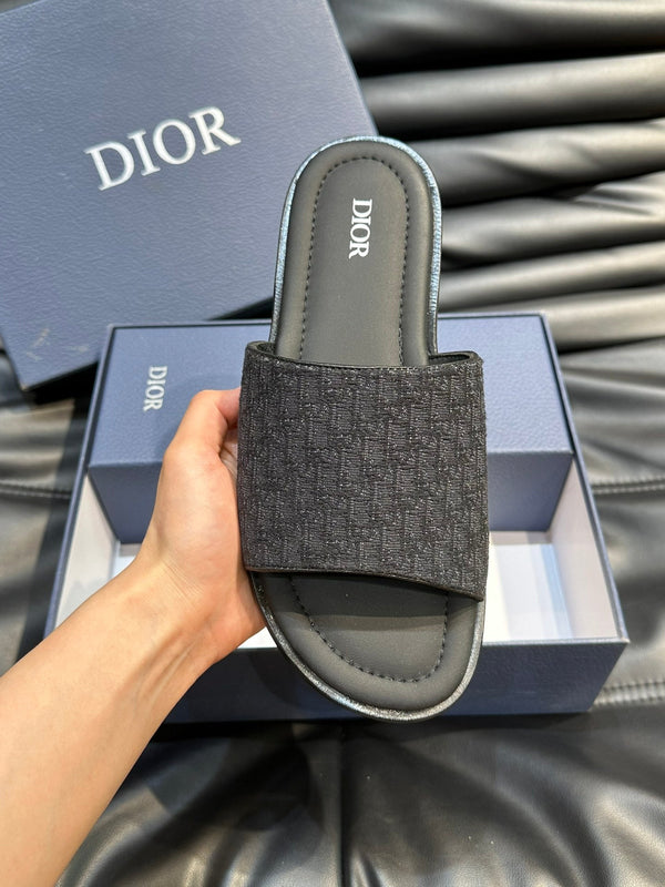 CD SLIDE ALIDAS SLIPPER BLACK JACQUARD AND SILK