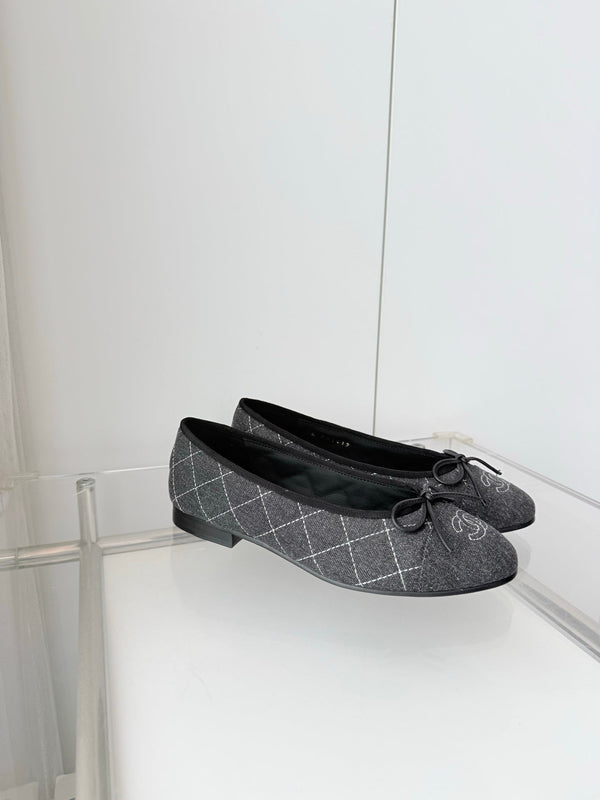 Chanel 2026 Ballet Flat Blue Denim 697394
