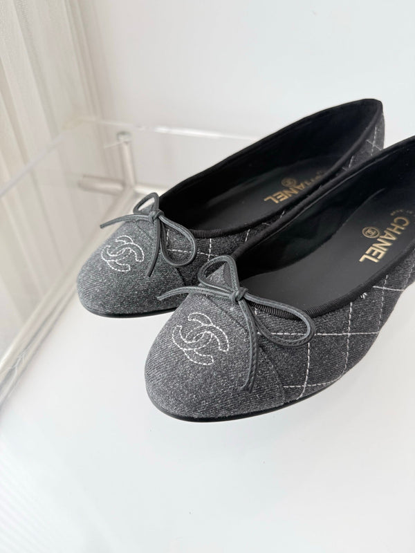 Chanel 2026 Ballet Flat Blue Denim 697394
