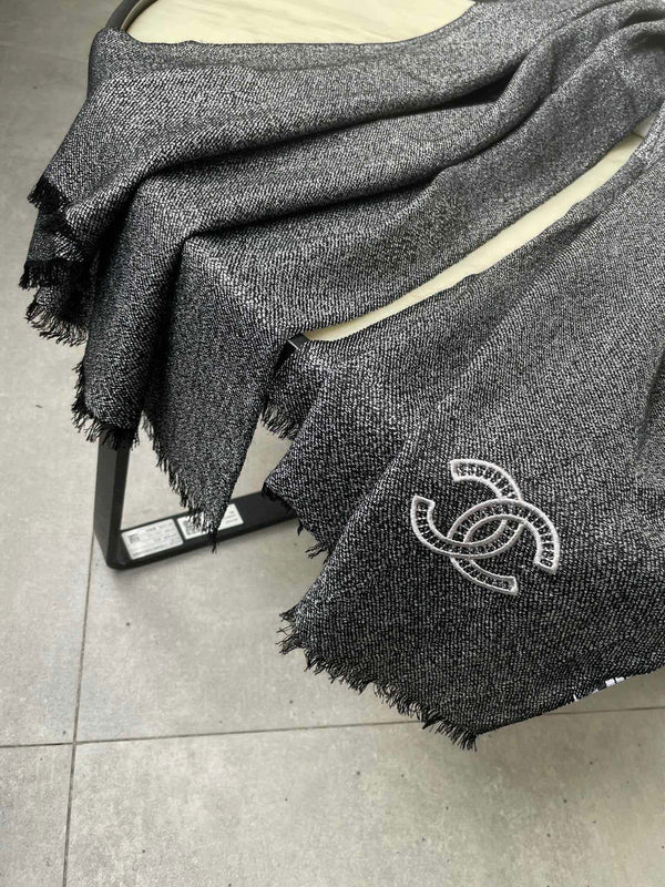 SCARF 210 CM IN BLACK CASHMERE 402208