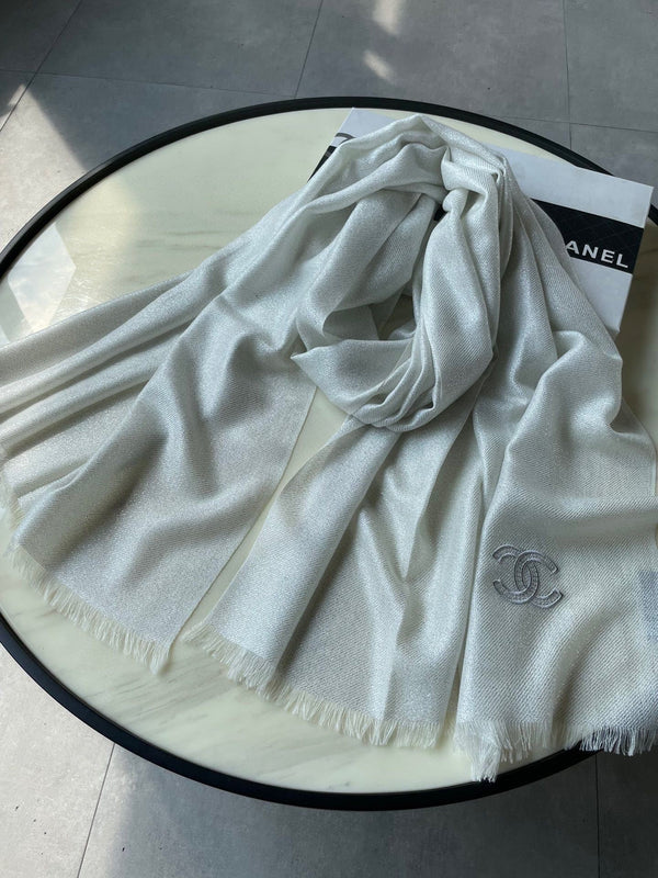 SCARF 210 CM IN IVORY WHITE CASHMERE 402210