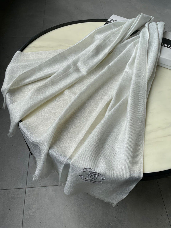 SCARF 210 CM IN IVORY WHITE CASHMERE 402210