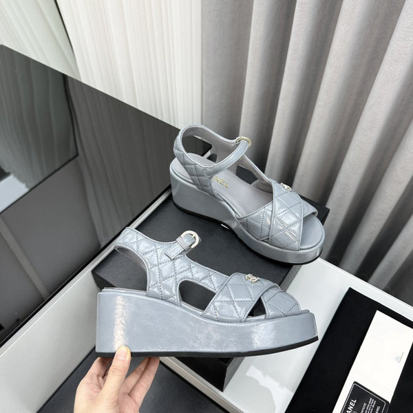 high heel sandals grey lambskin 95