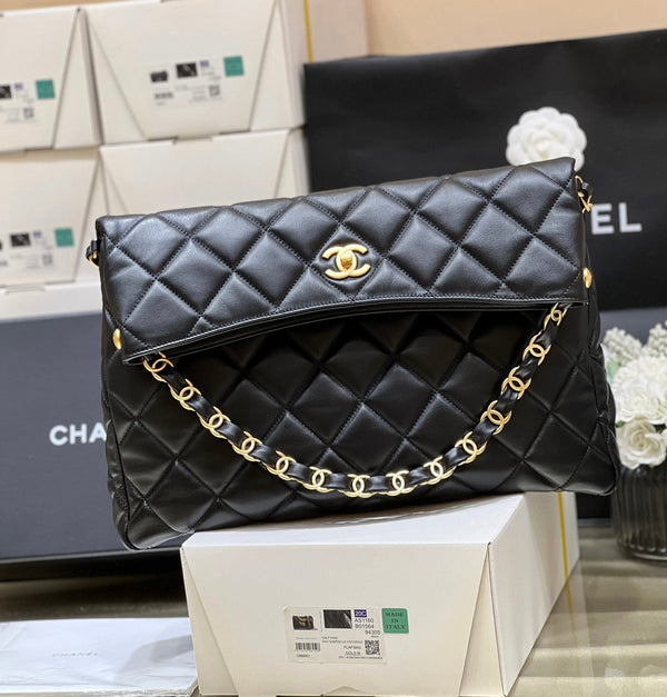 CC Misia Camera Case Flap Bag Black Quited Lambskin