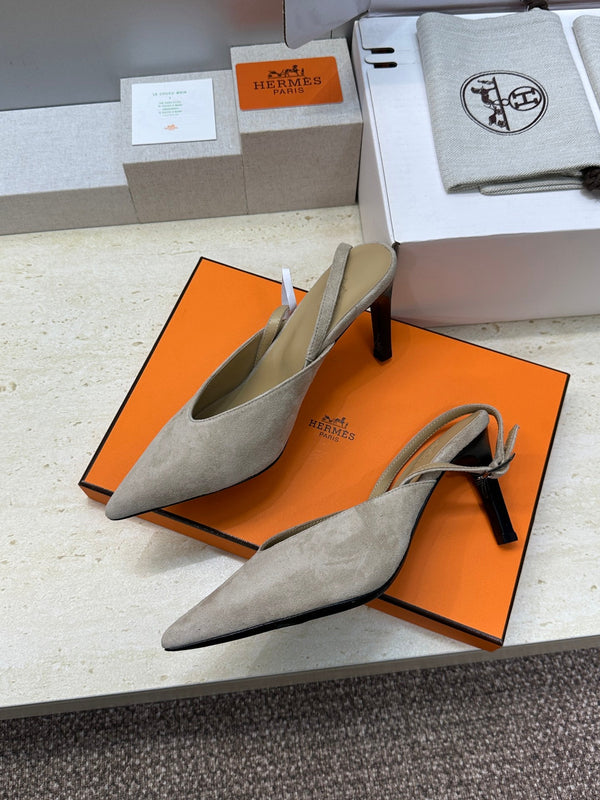HM Nicoletta Slingback 9cm Khahi Suede 830194