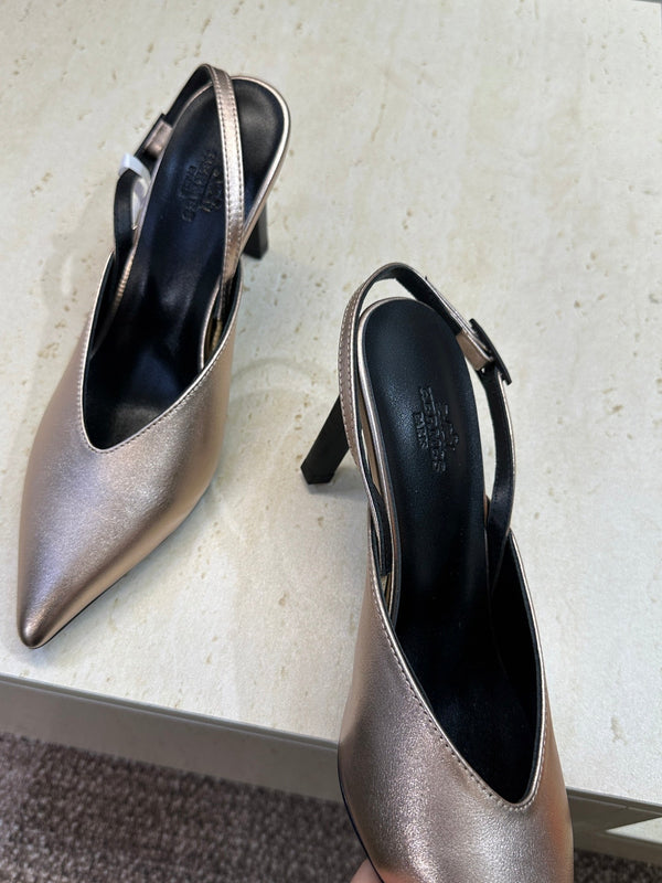 HM Nicoletta Slingback 9cm Sliver Calfskin 830196