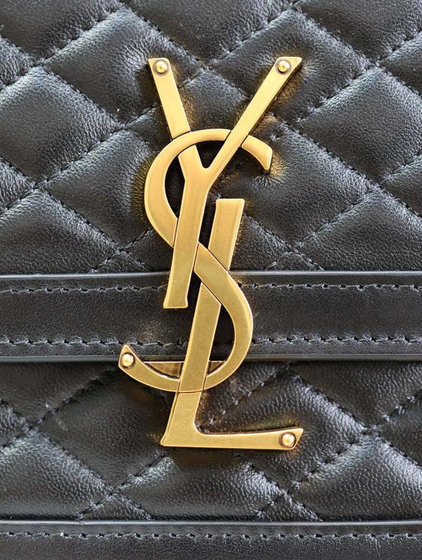 YSL Solferino Shoulder Bag Black Quited Lambskin