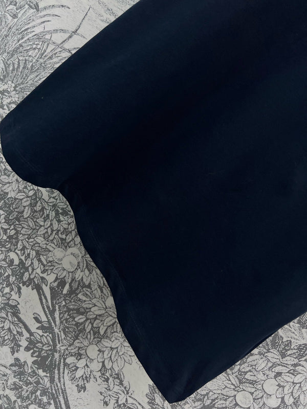 LV 25 Metal Zipper Decoration On The Left Shoulder T- Shirt Black Cotton