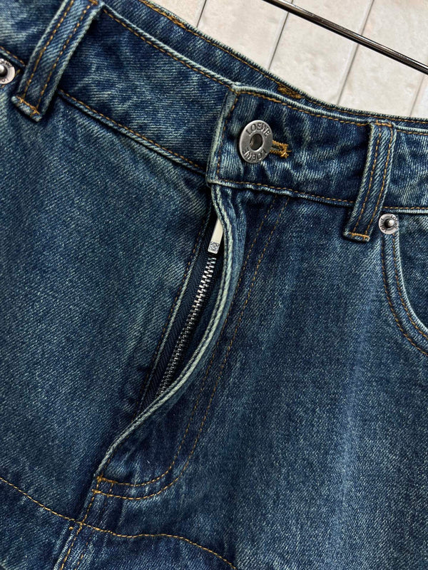 Loew 26s High-Waisted Wide-Leg Denim Cropped Pants 400688