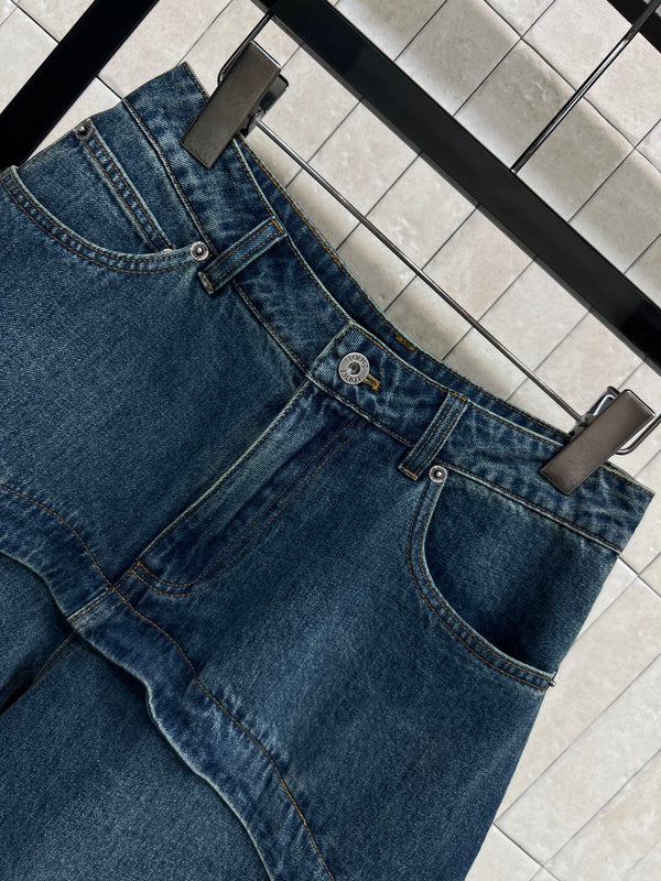 Loew 26s High-Waisted Wide-Leg Denim Cropped Pants 400688