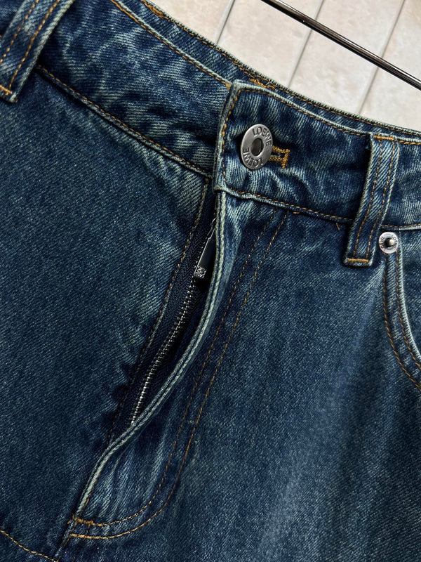 Loew 26s High-Waisted Wide-Leg Denim Pants 400692