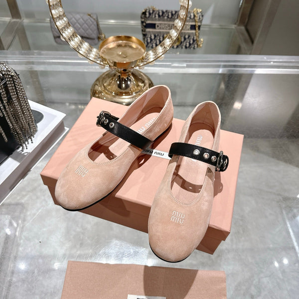 Miu 26s Ballerinas Light Pink Suede 679779