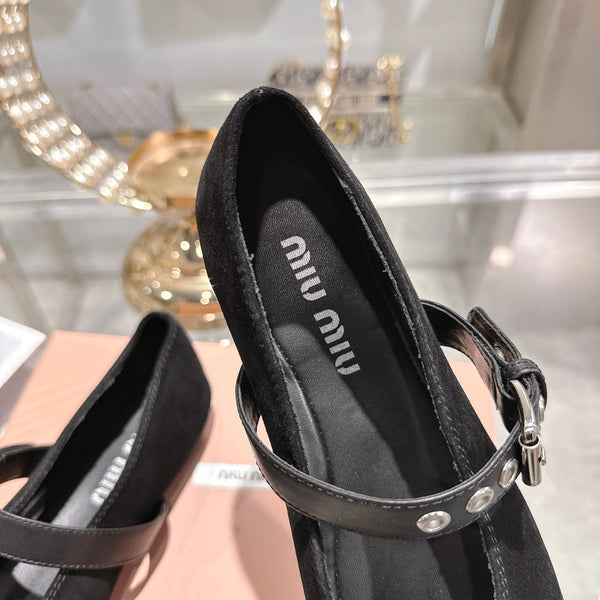 Miu 26s Ballerinas Black Suede 679780