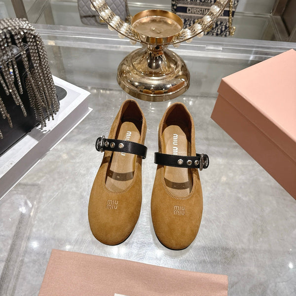 Miu 26s Ballerinas Brown Suede 679782