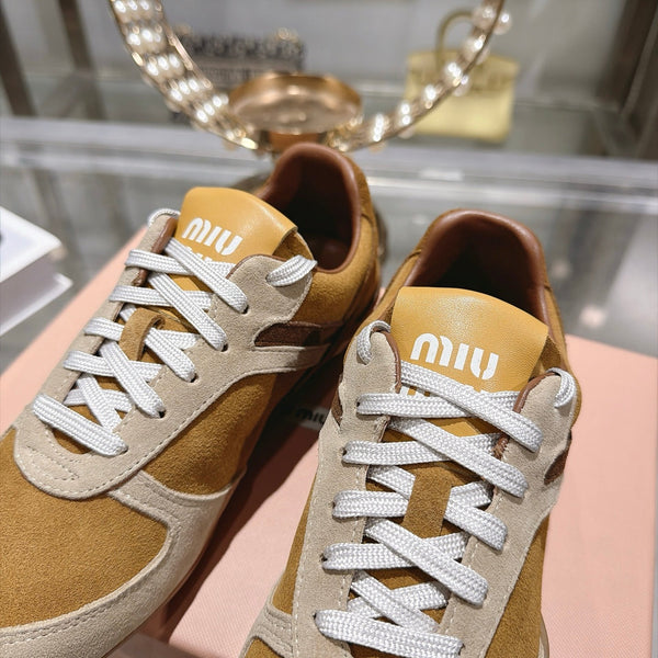 Miu Miu 2026 Gymnasium Sneakers Brown Cream Suede 999616