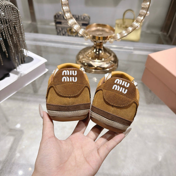 Miu Miu 2026 Gymnasium Sneakers Brown Cream Suede 999616