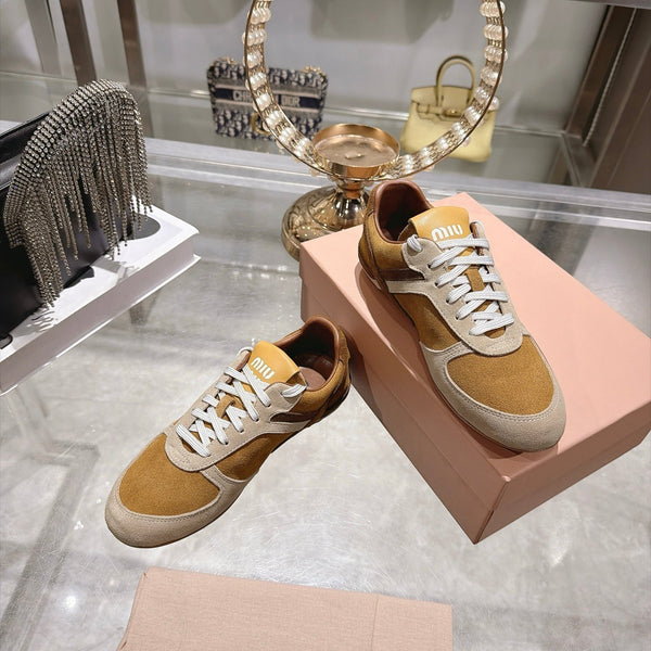 Miu Miu 2026 Gymnasium Sneakers Brown Cream Suede 999616