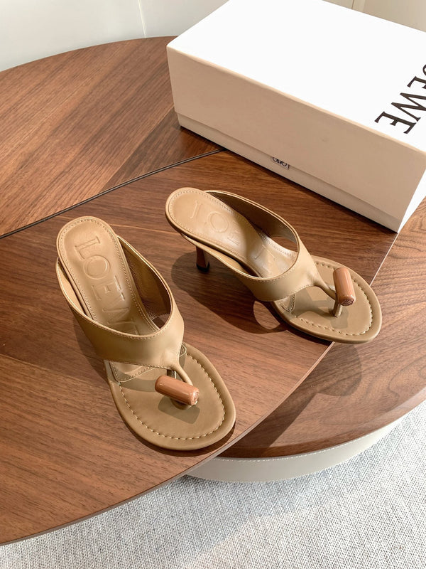 Loew Toggle Sandals 9cm Beige Leather 878022