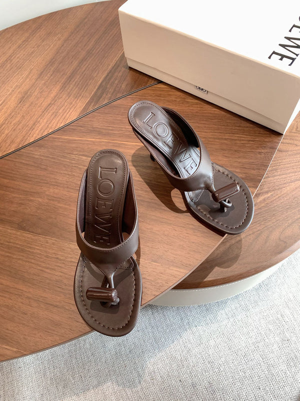 Loew Toggle Sandals 9cm Coffee Leather 878023