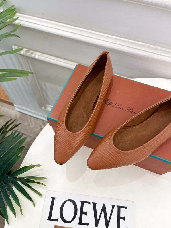 LP 26SS Ballet Flats Brown Snakeskin 587582