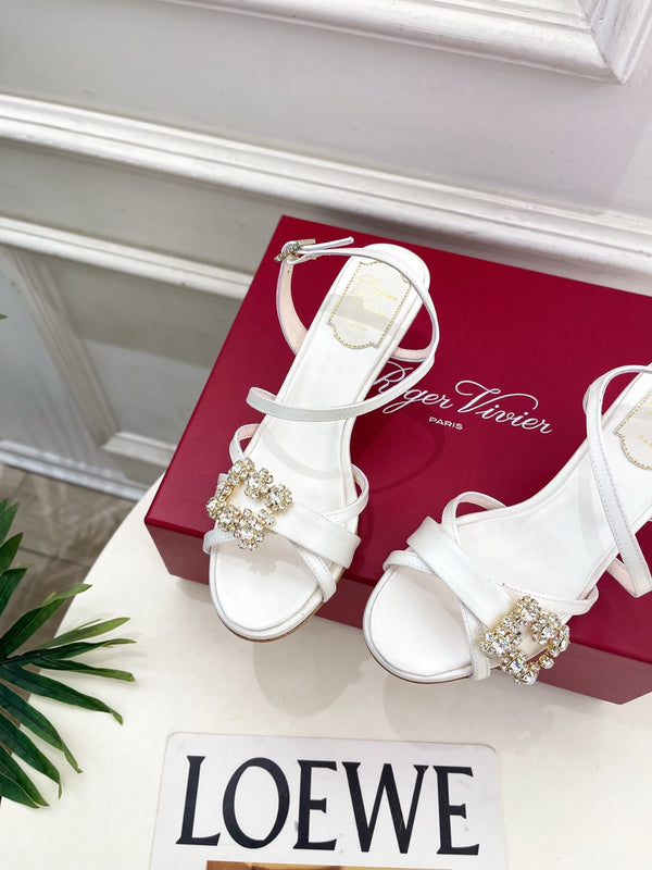 RV Efflorescence Sandals 6.5cm White Satin 631970
