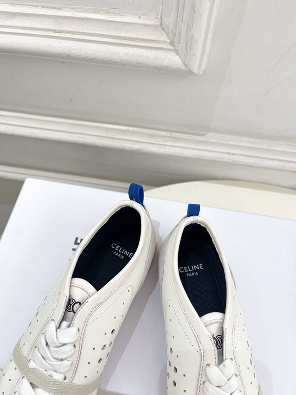 CE 26s Soft Sneaker Optic White Perforated Lambskin Suede 947589