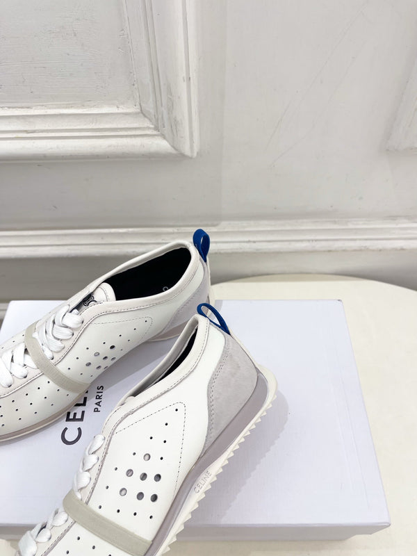 CE 26s Soft Sneaker Optic White Perforated Lambskin Suede 947589