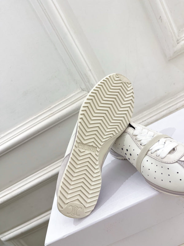 CE 26s Soft Sneaker Optic White Perforated Lambskin Suede 947589