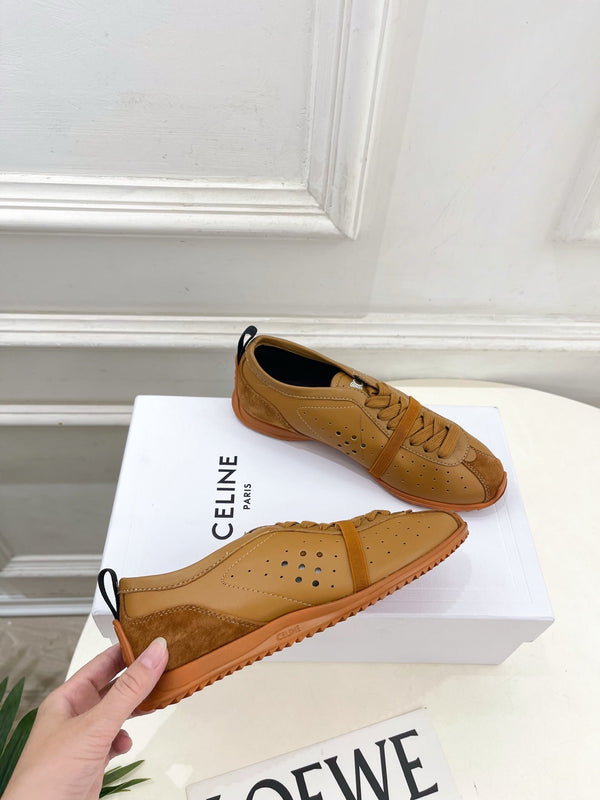 CE 26s Soft Sneaker Camel Perforated Lambskin Suede 947588