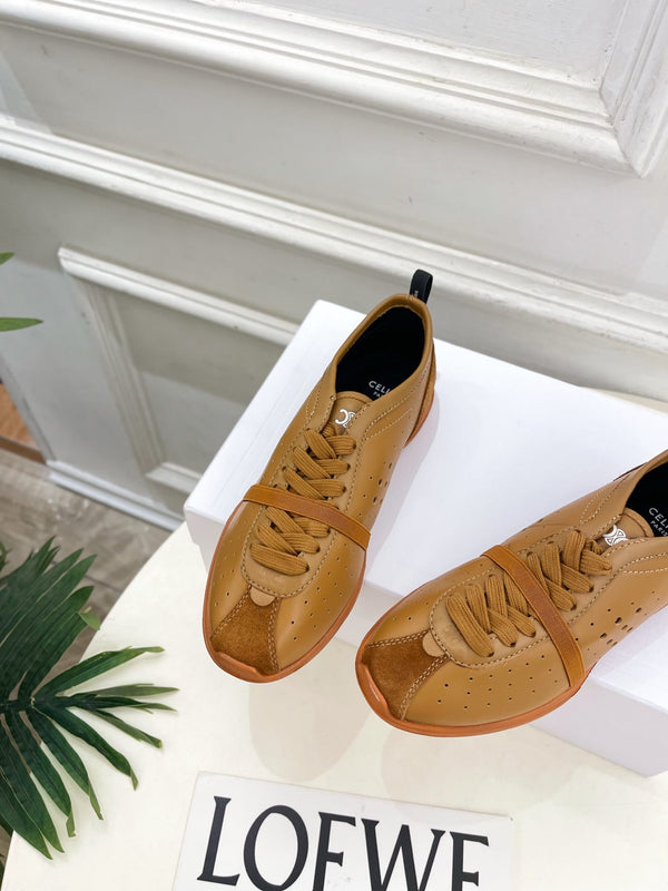 CE 26s Soft Sneaker Camel Perforated Lambskin Suede 947588