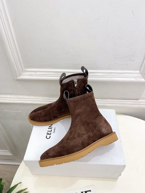 CE 26s Flow Zipped Ankle Boots Coffee Suede 947591