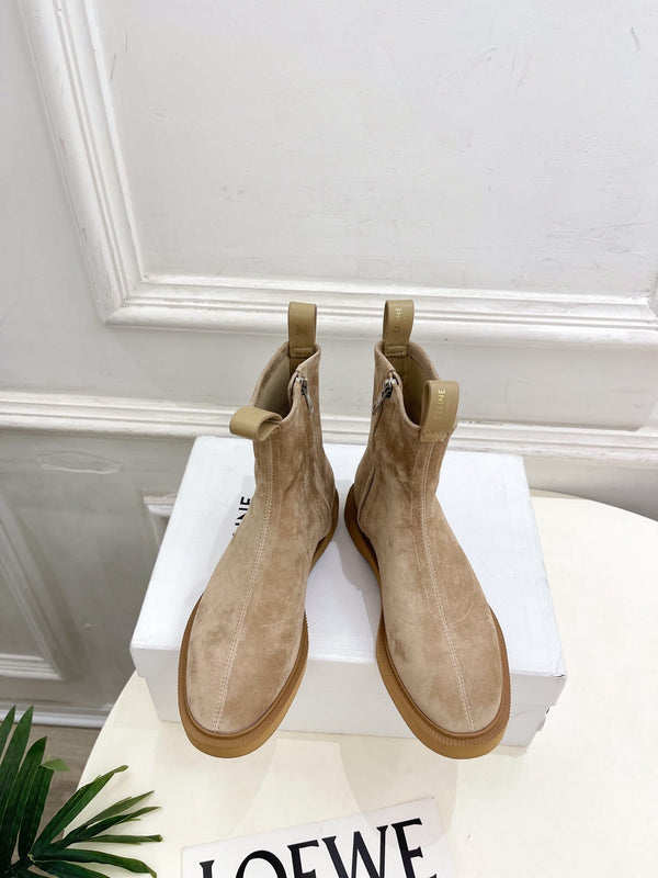 CE 26s Flow Zipped Ankle Boots Khaki Suede 947591