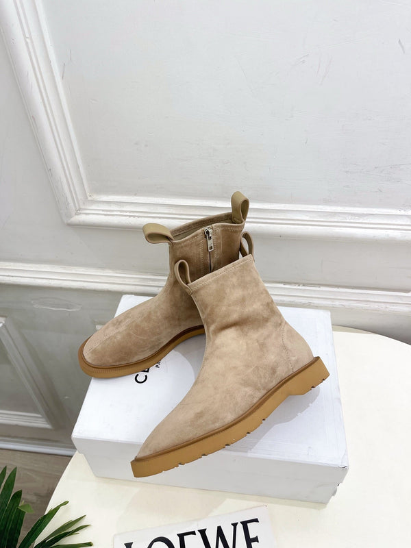 CE 26s Flow Zipped Ankle Boots Khaki Suede 947591