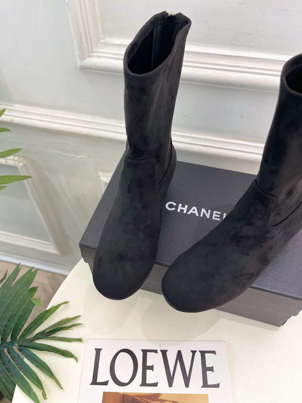 CC 26S Logo Botines 4cm Black Suede 111847