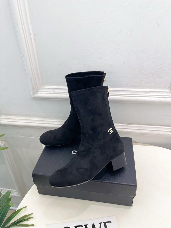 CC 26S Logo Botines 4cm Black Suede 111847