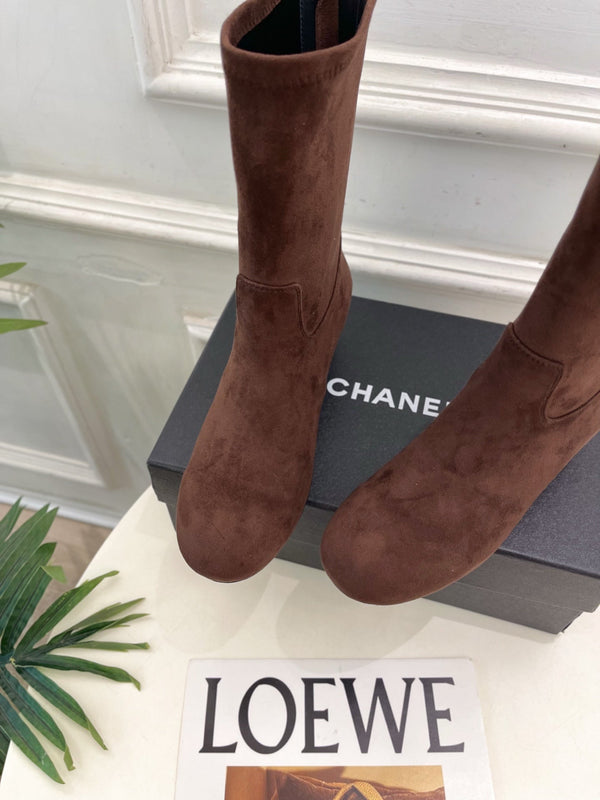 CC 26S Logo Botines 4cm Brown Suede 111848