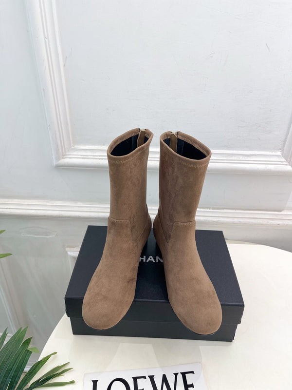 CC 26S Logo Botines 4cm Beige Suede 111849