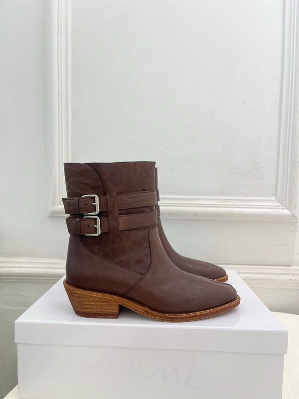 MM Tabi Ankle Boots 4cm Dark Brown Smooth Leather 112287