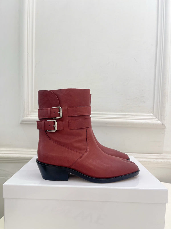 MM Tabi Ankle Boots 4cm Burgundy Smooth Leather 112289